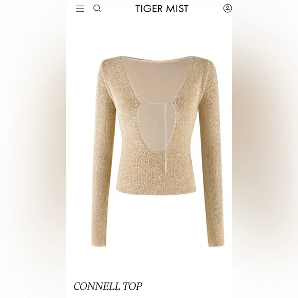 Tiger Mist Top Sweater Connell Top Gold size Small - Picture 5 of 16